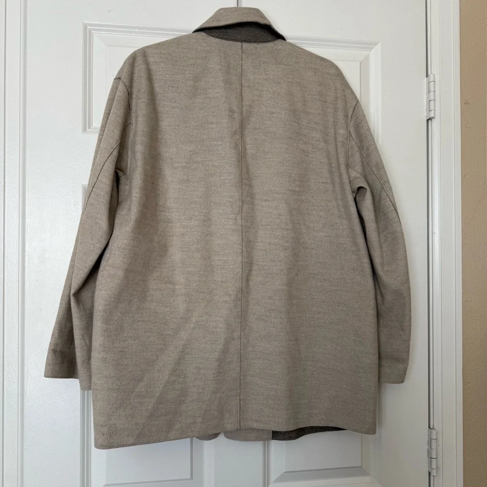 Zara Soft Turn-Down Collar Jacket Mink Marl Size Medium